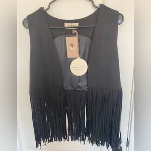 Black Fringe Vest !